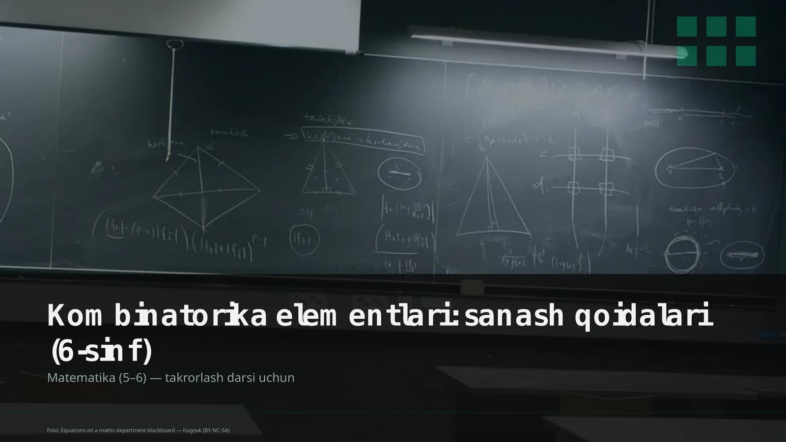 Kombinatorika elementlari: sanash qoidalari (6-sinf)
