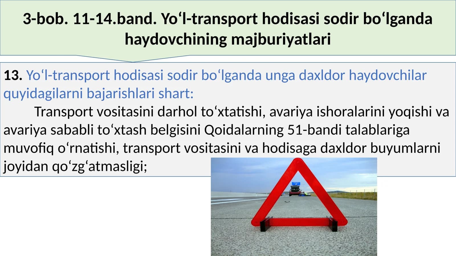 Yo‘l-transport hodisasi