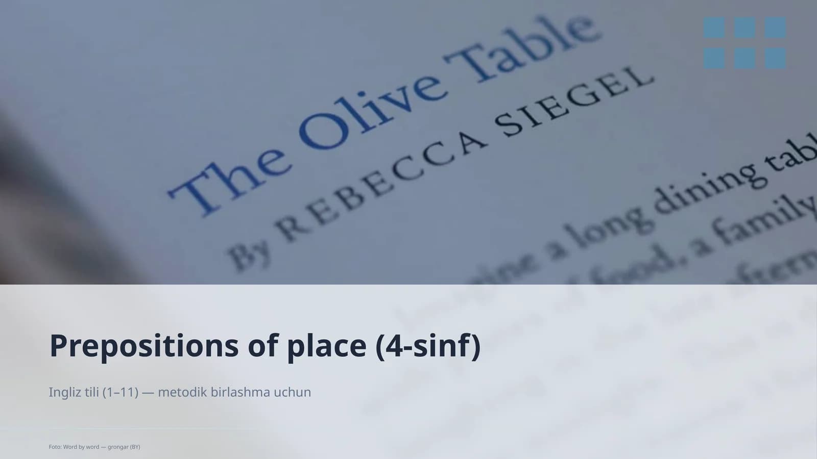 Prepositions of place (4-sinf)