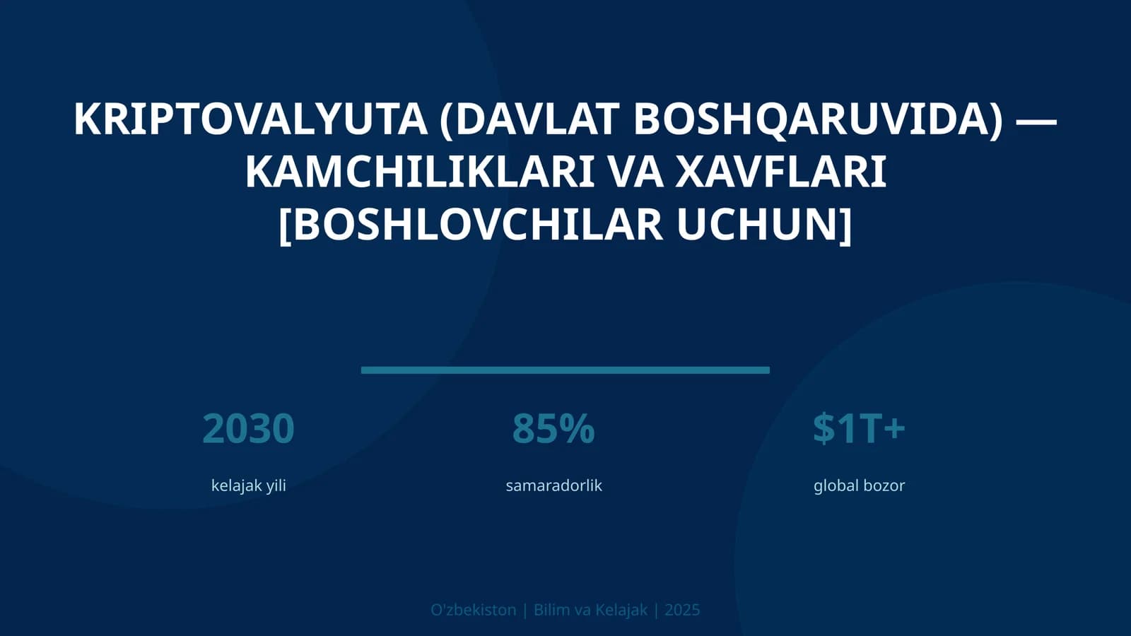 KRIPTOVALYUTA (DAVLAT BOSHQARUVIDA) — KAMCHILIKLARI VA XAVFLARI [BOSHLOVCHILAR UCHUN]