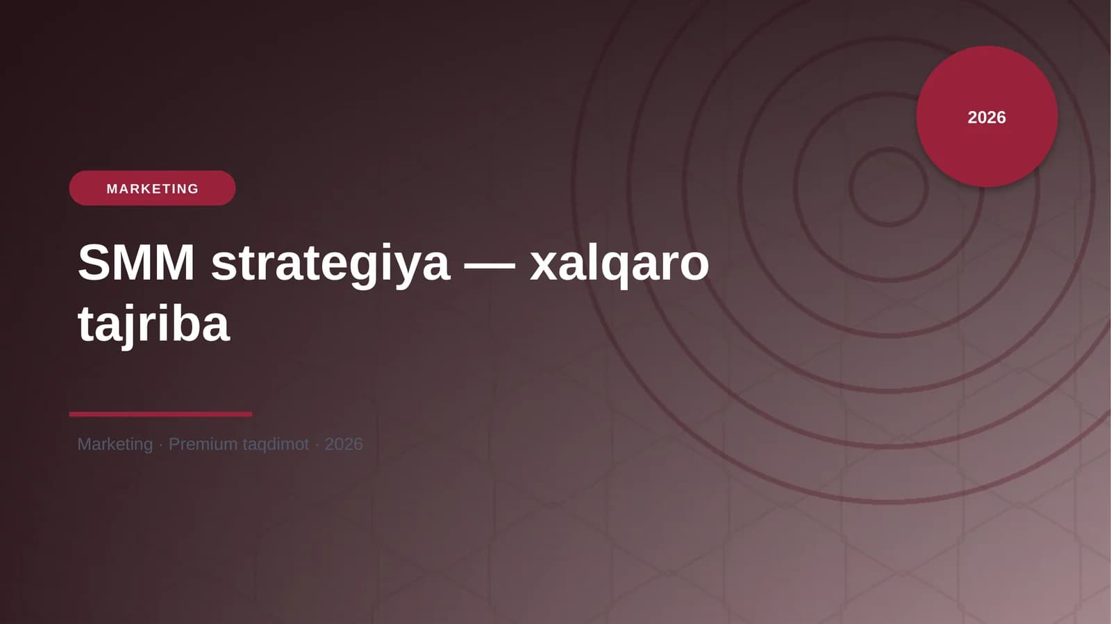SMM strategiya — xalqaro tajriba