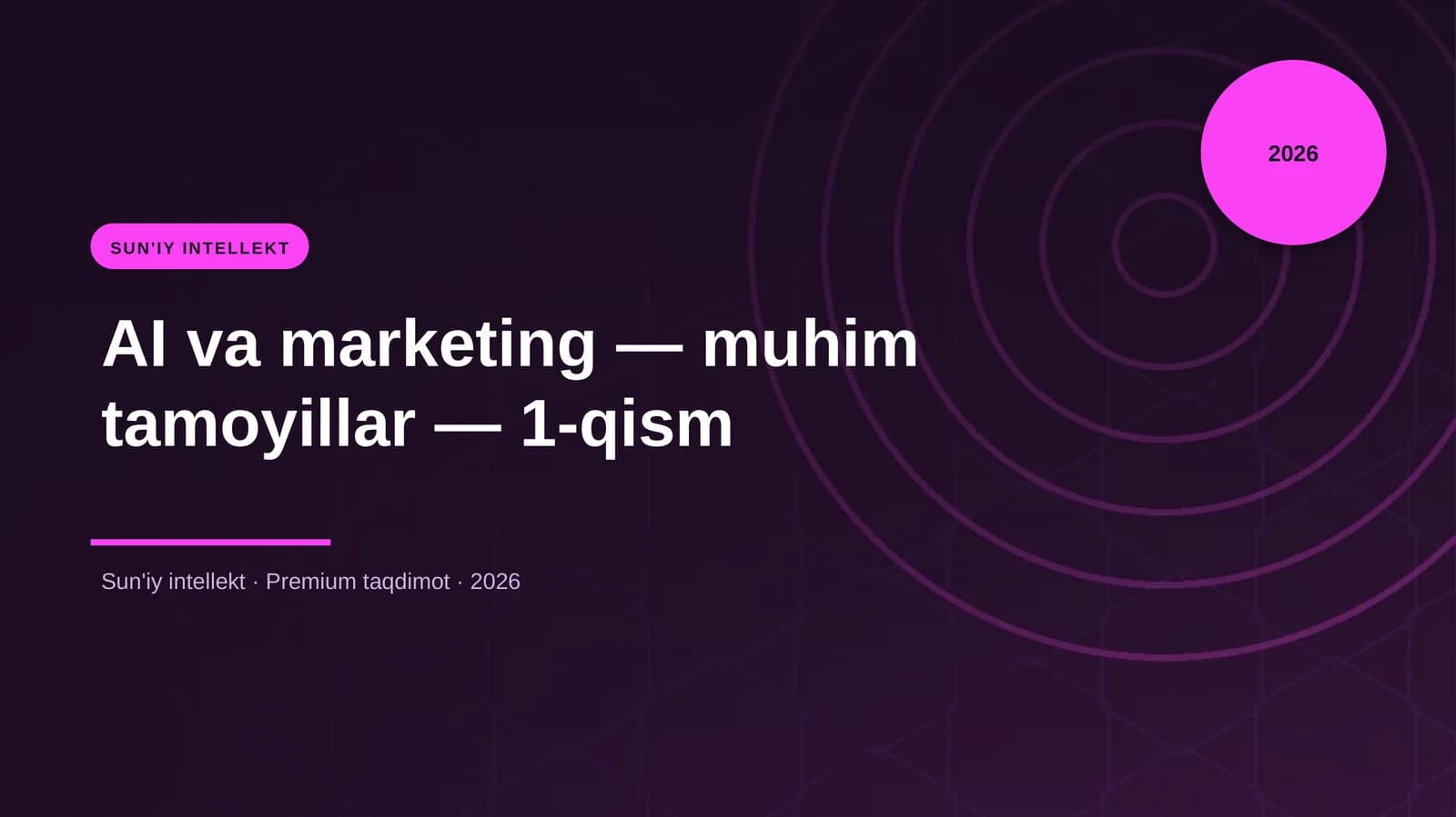 AI va marketing — muhim tamoyillar — 1-qism