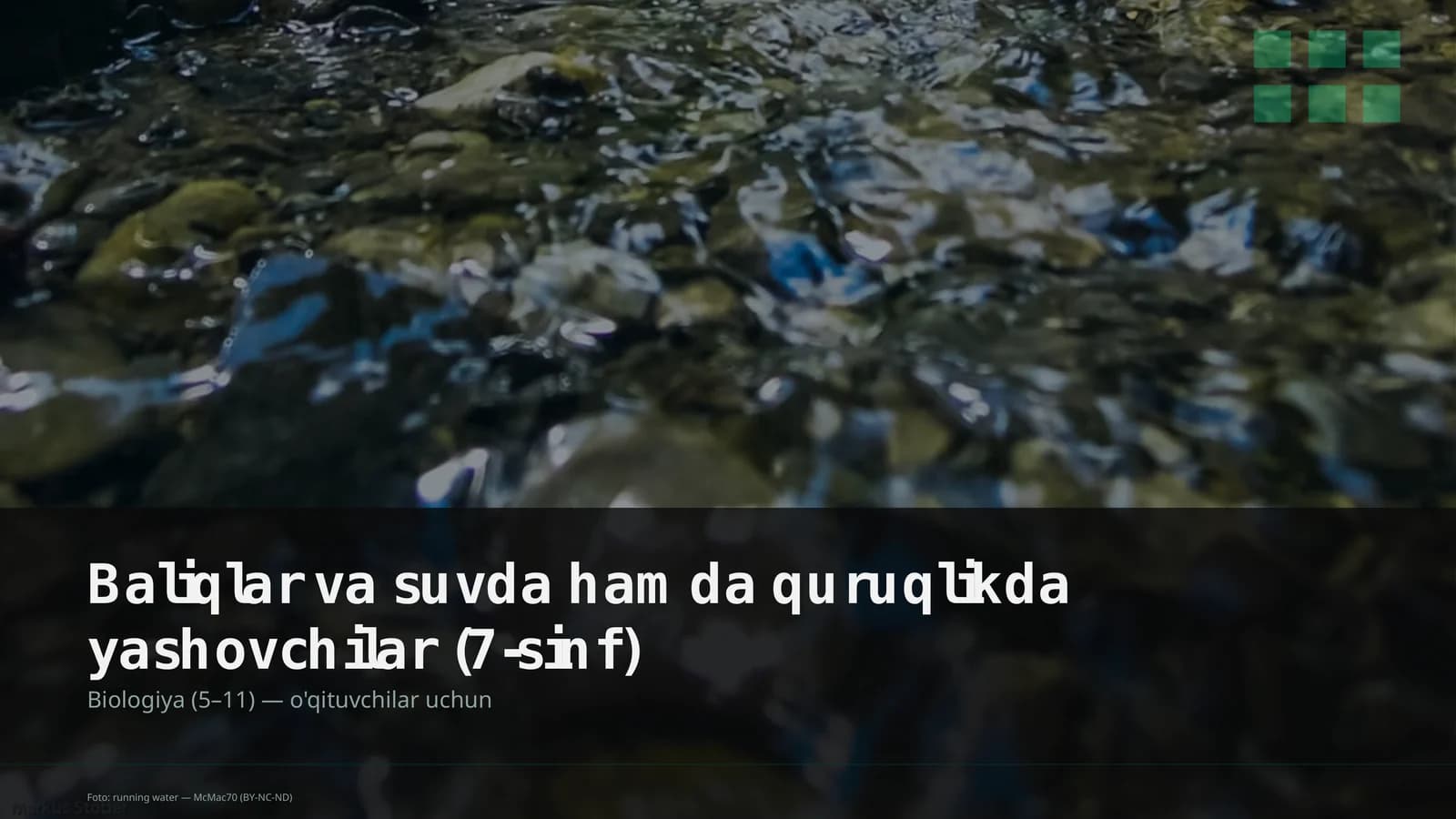 Baliqlar va suvda hamda quruqlikda yashovchilar (7-sinf)