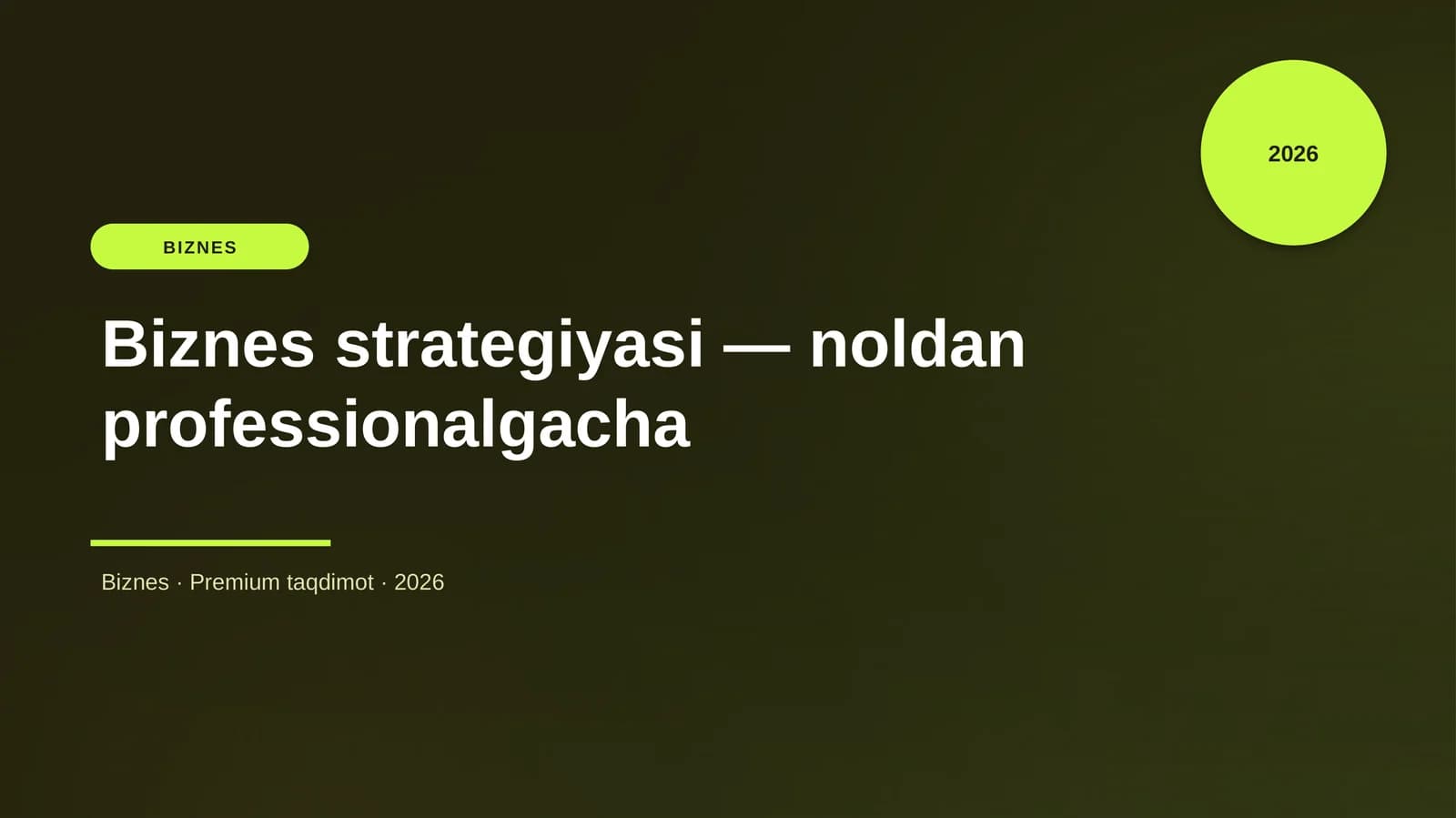 Biznes strategiyasi — noldan professionalgacha