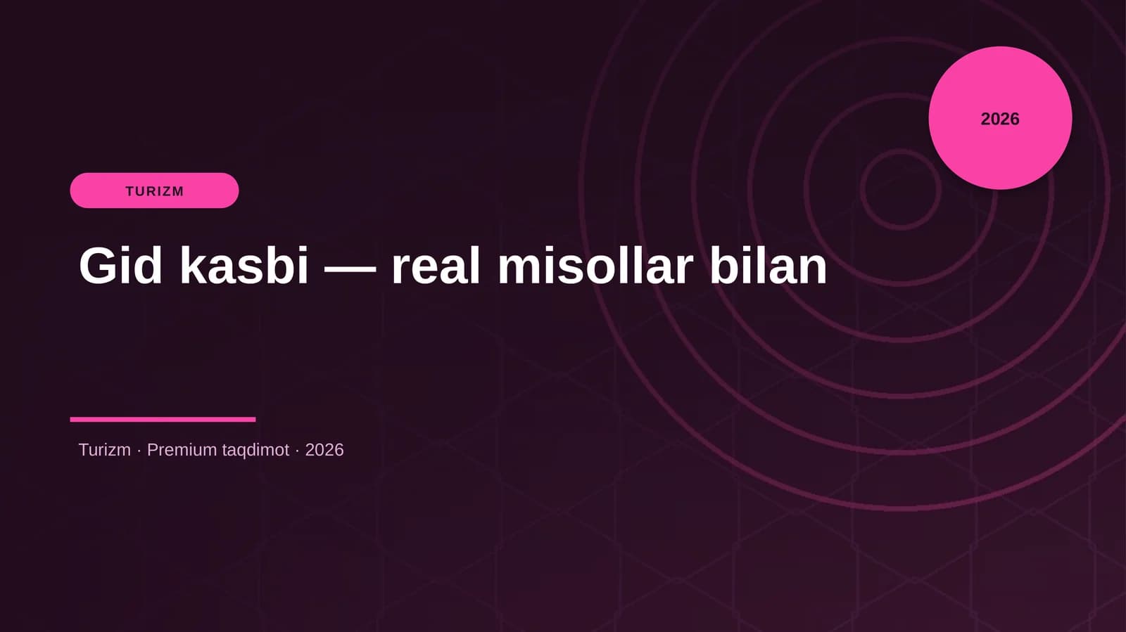 Gid kasbi — real misollar bilan