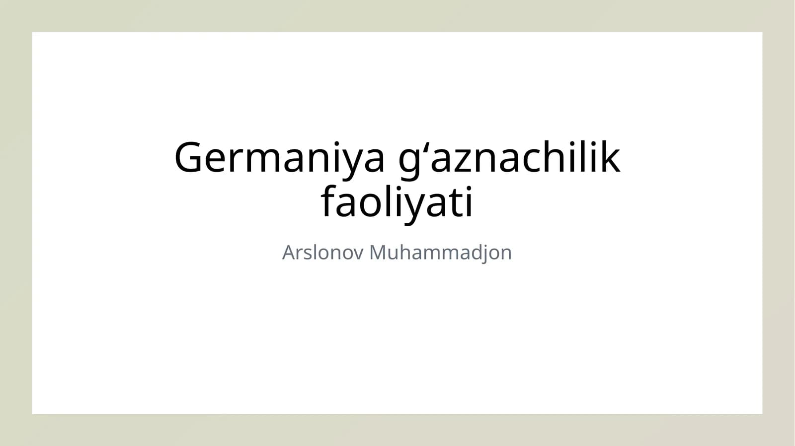 Germaniya gʻaznachilik faoliyati