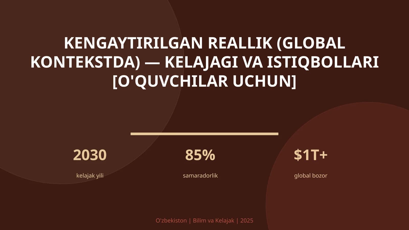 Kengaytirilgan Reallik (Global Kontekstda) - Kelajagi va Istiqbollari [o'quvchilar uchun]