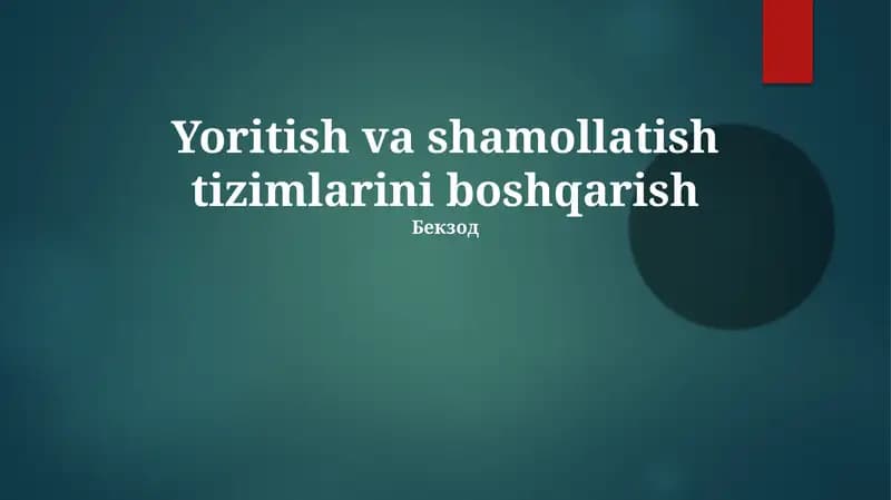 Sensorlar HVAC Tizimiga O'qish