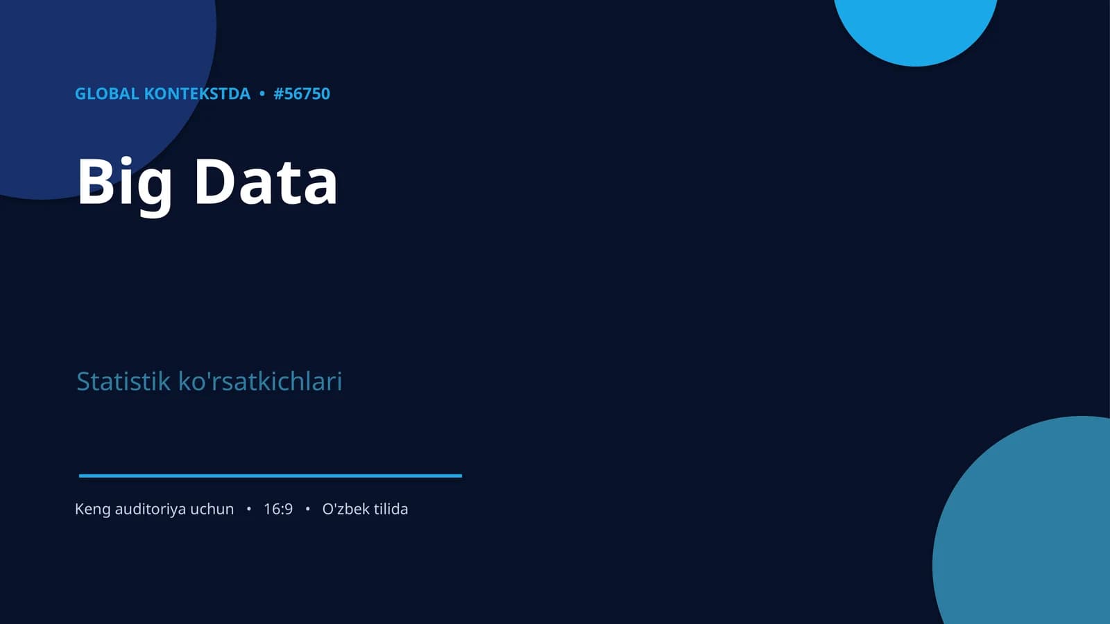Big Data Statistik Ko'rsatkichlari