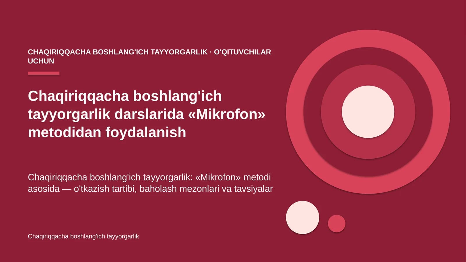 chaqiriqqacha boshlang'ich tayyorgarlik darslarida mikrofon metodidan foydalanish 9460