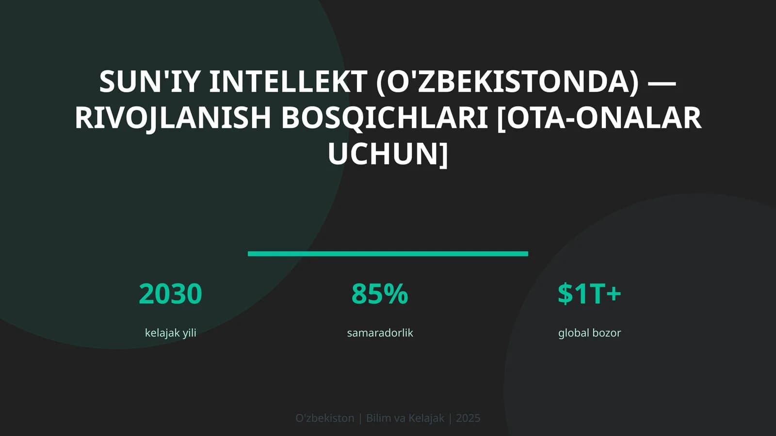 Sun'iy intellekt (O'zbekistonda) — rivojlanish bosqichlari [ota-onalar uchun]