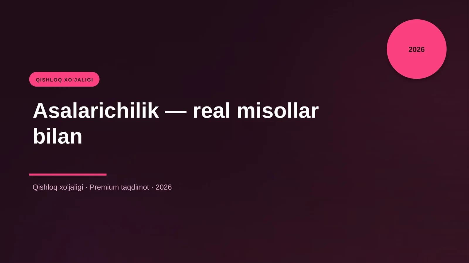 Asalarichilik — real misollar bilan