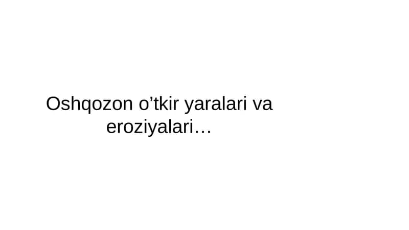 Me’dava o’nik kibi bar moqli ichakning yarakasalligi