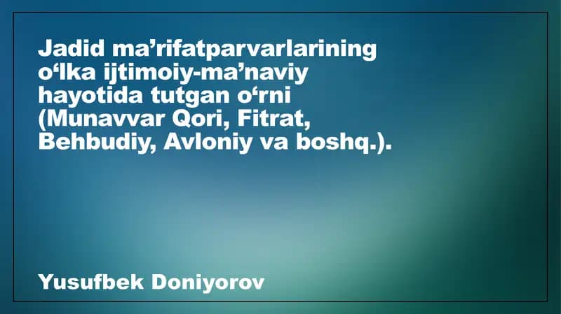 Òzbekistondagi Jadidchilik