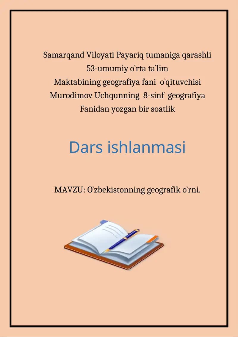 Dars ishlanmasi