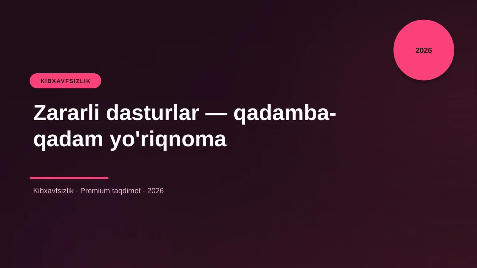 Zararli dasturlar — qadamba-qadam yo'riqnoma