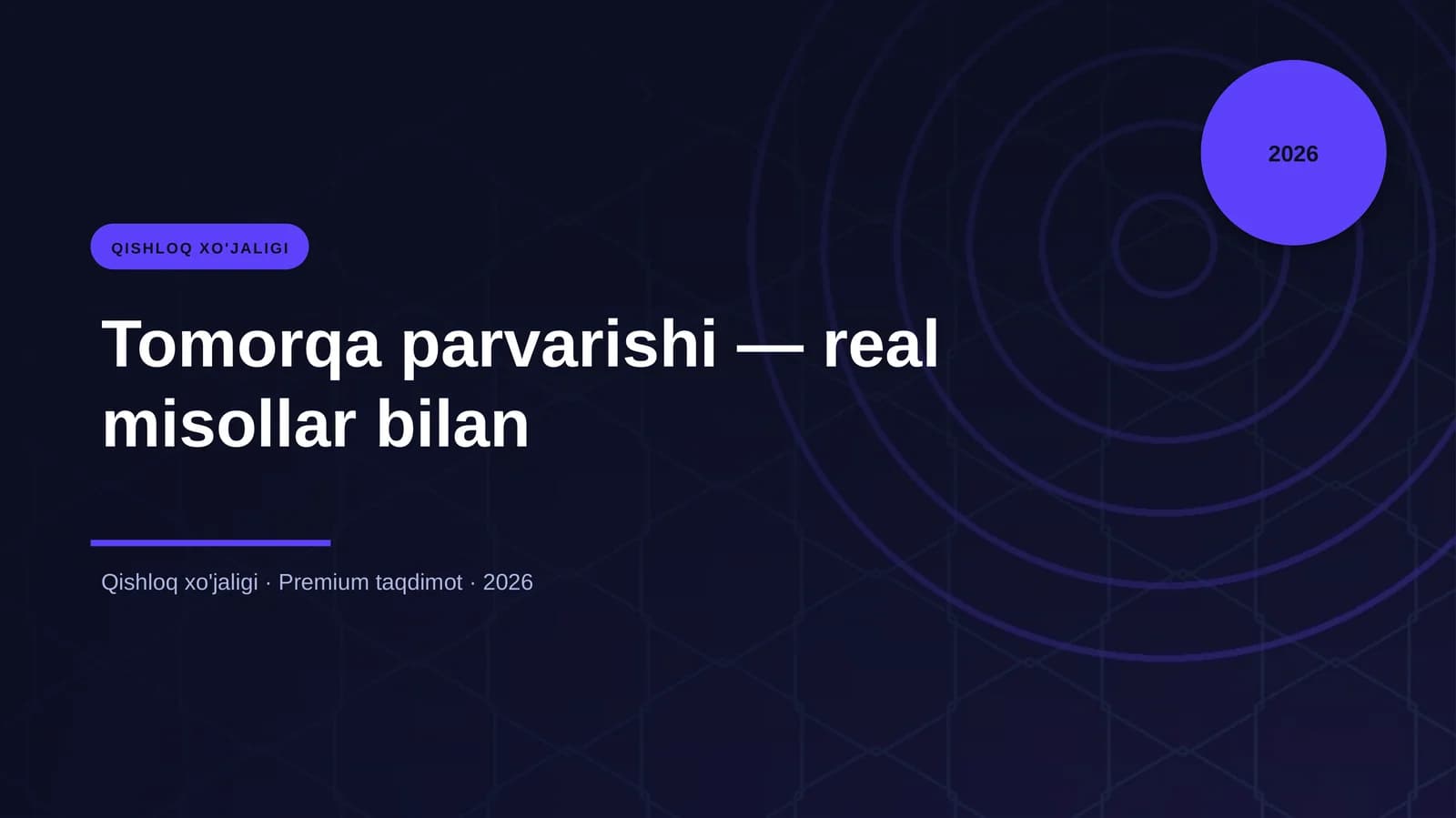 Tomorqa parvarishi — real misollar bilan