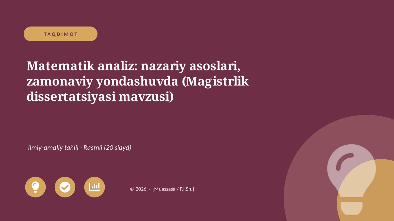 Matematik analiz: nazariy asoslari, zamonaviy yondashuvda