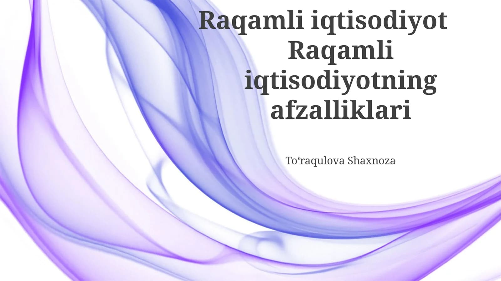 Raqamli iqtisodiyot