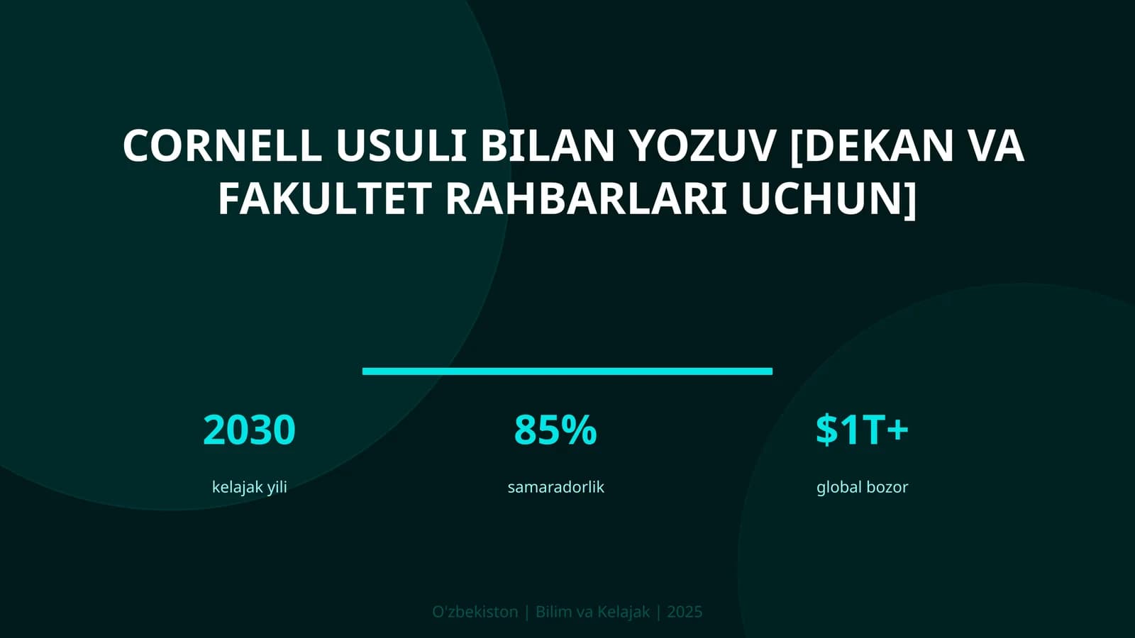 Cornell usuli bilan yozuv [dekan va fakultet rahbarlari uchun]