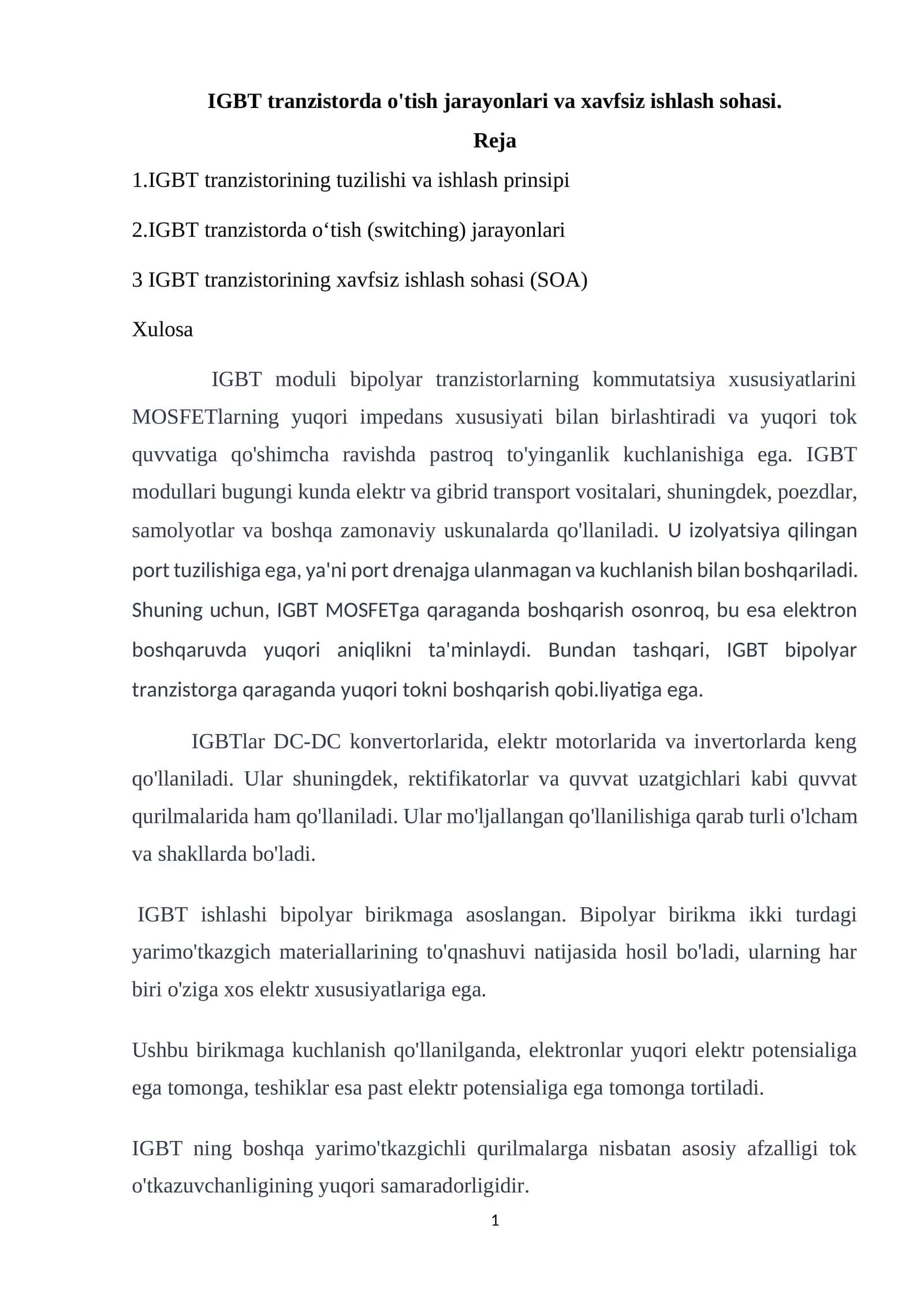 IGBT tranzistori