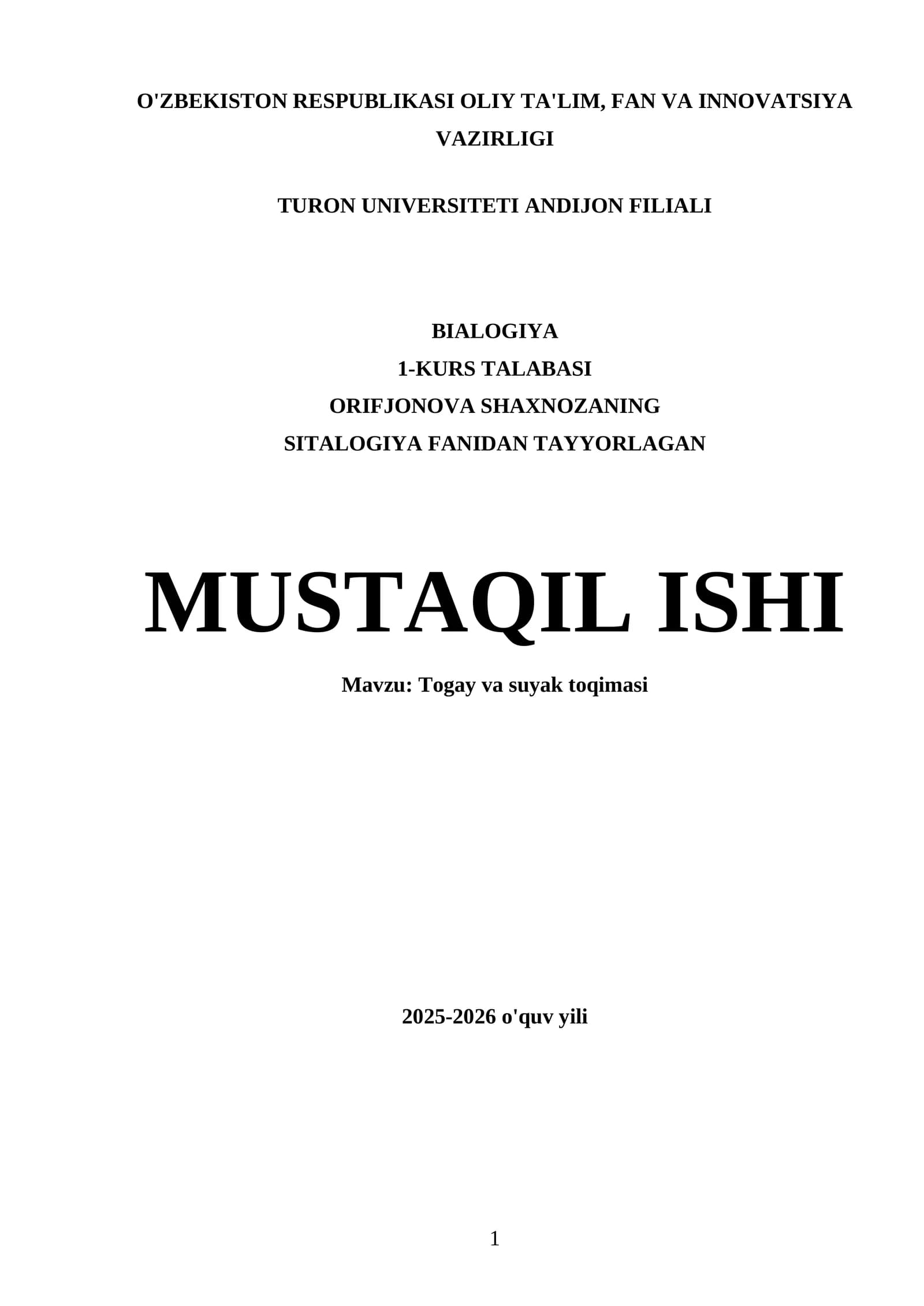 Togay va suyak toqimasi