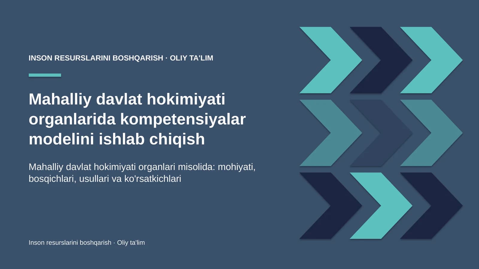 Mahalliy davlat hokimiyati organlarida kompetensiyalar modelini ishlab chiqish