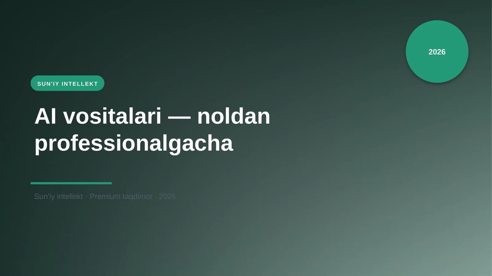 AI vositalari — noldan professionalgacha