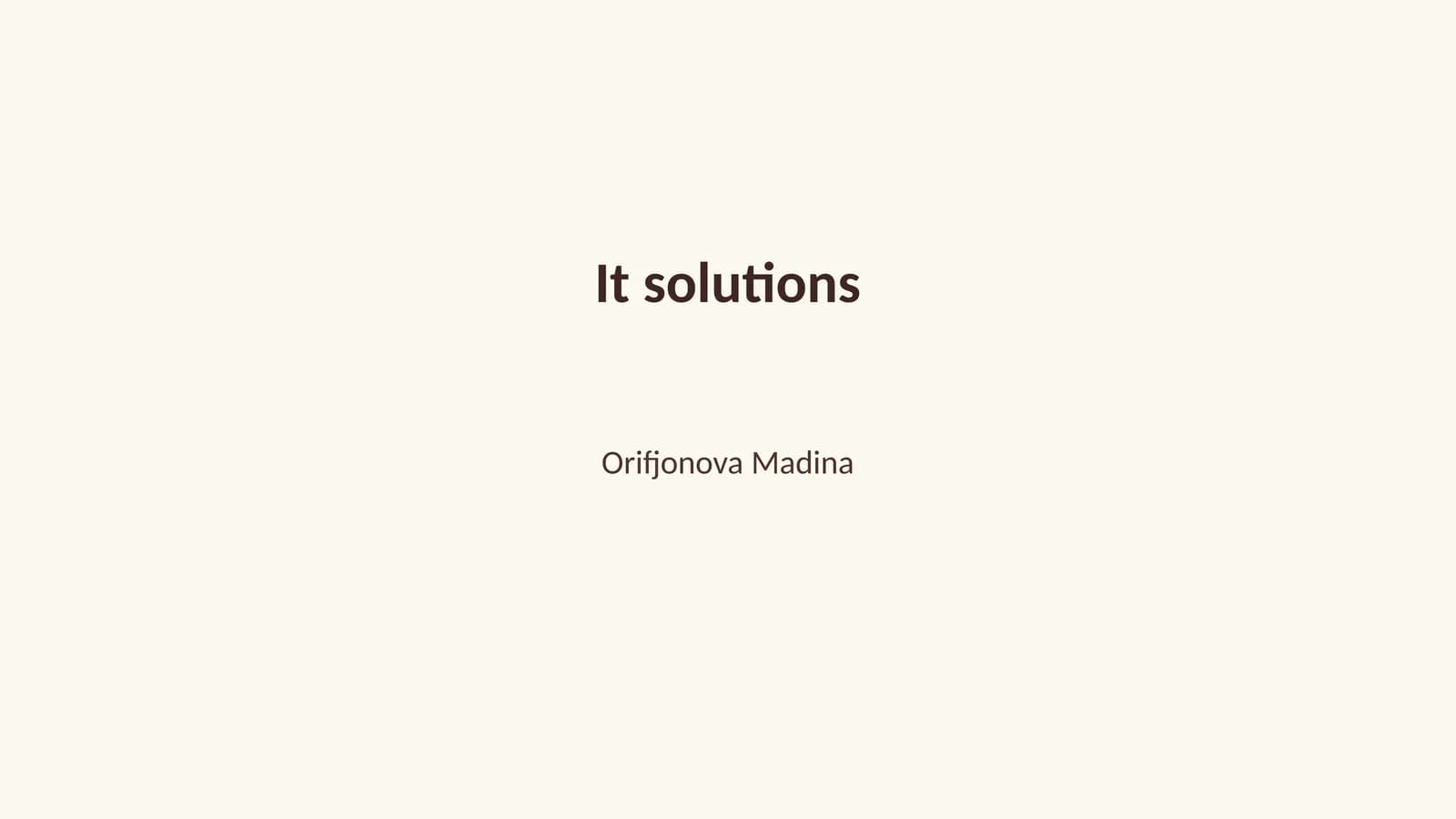 IT Solutions