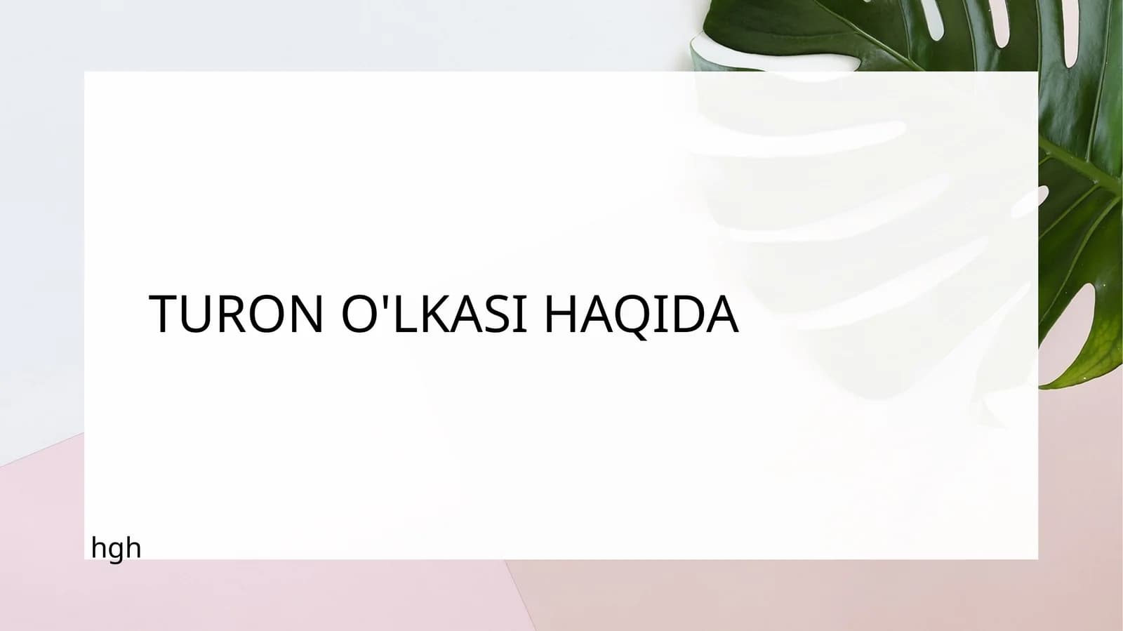 Turon O'lqasi Haqida