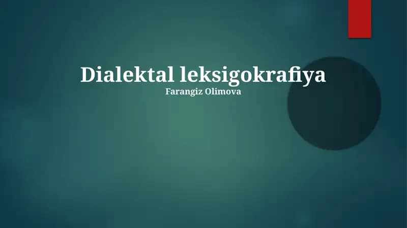 Dialektal leksigokrafiya