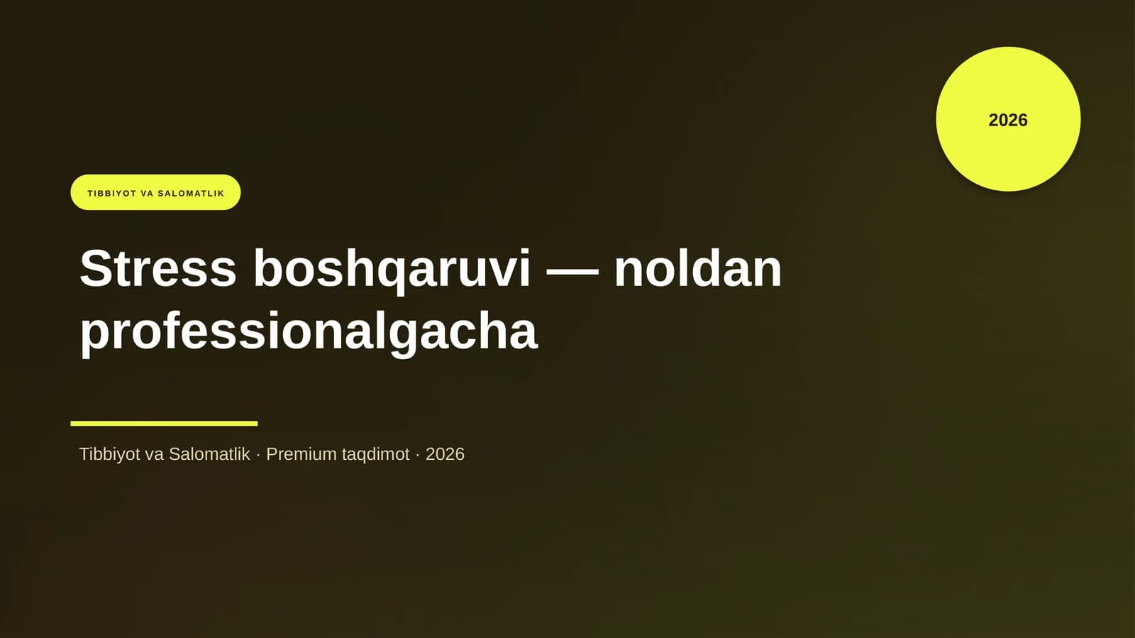 Stress boshqaruvi — noldan professionalgacha