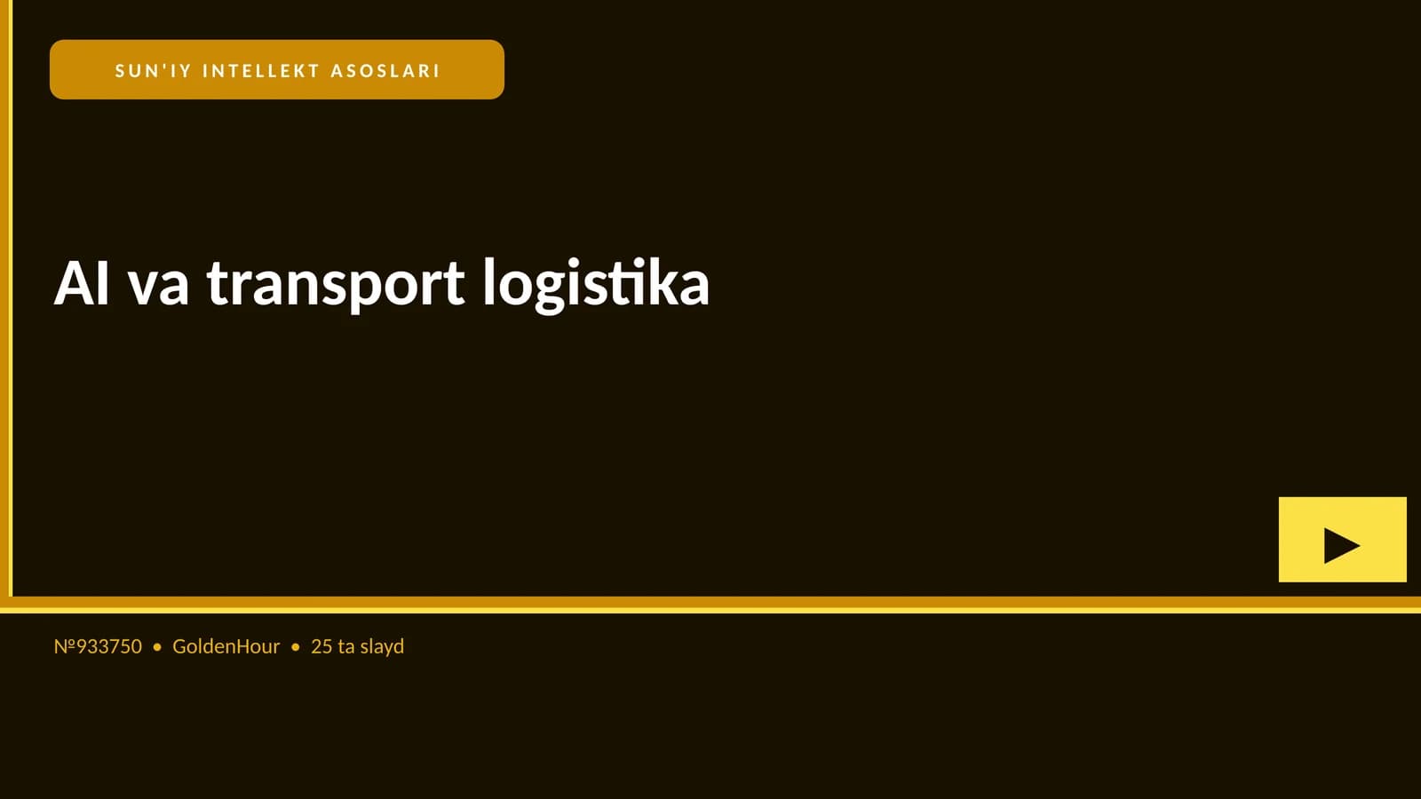SUN'IY INTELLEKT ASOSLARI
