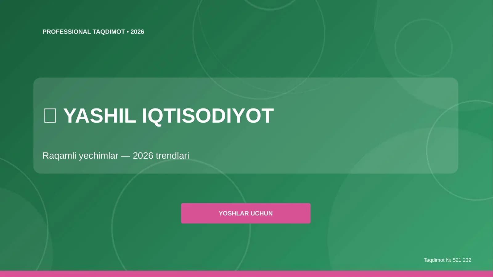 Yashil iqtisodiyot: raqamli yechimlar (2026 trendlari)