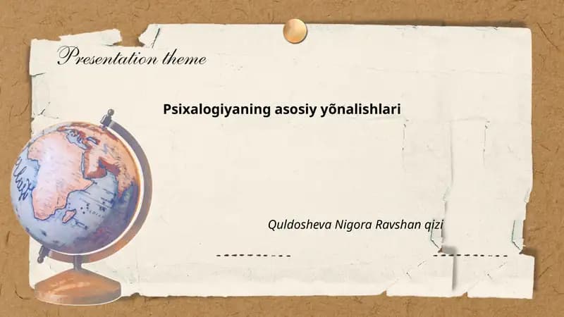 Psixalogiyaning asosiy yõnalishlari