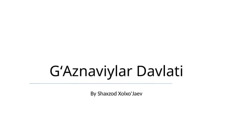 GʻAznaviylar Davlati