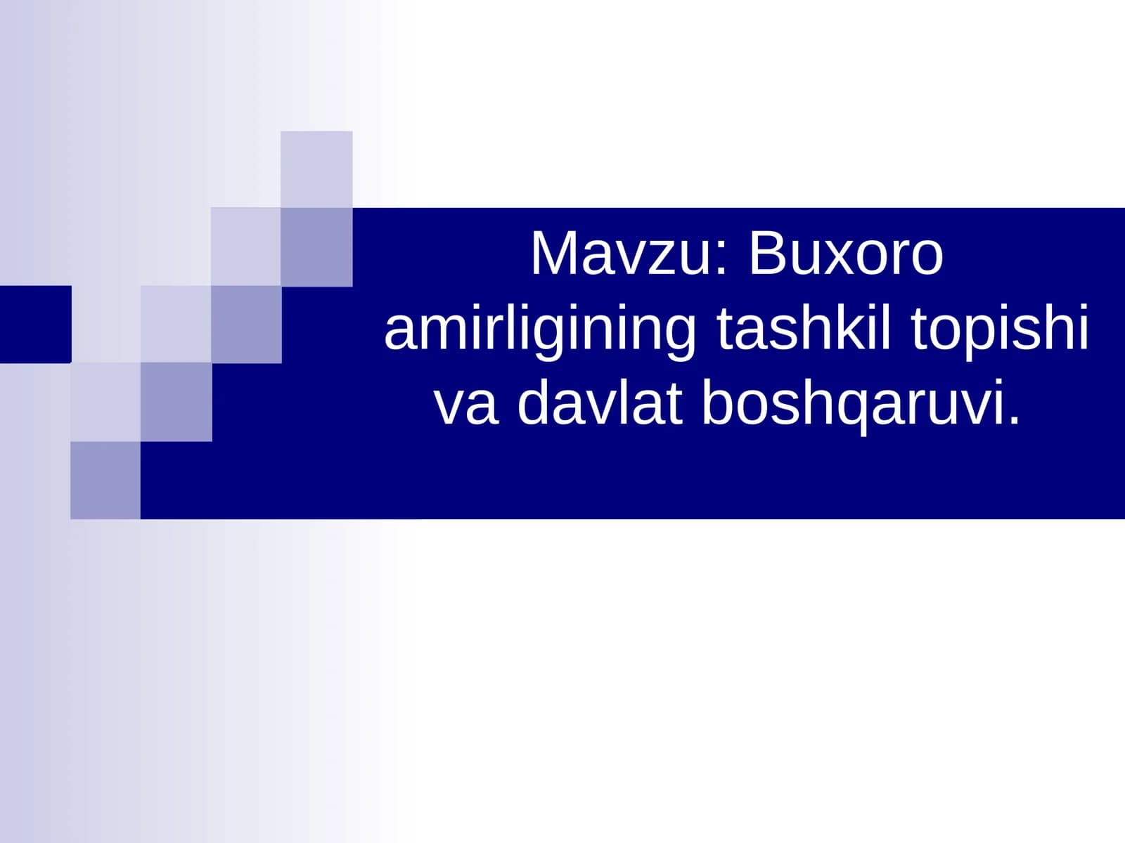 Buxoro amirligining tashkil topishi va davlat boshqaruvi