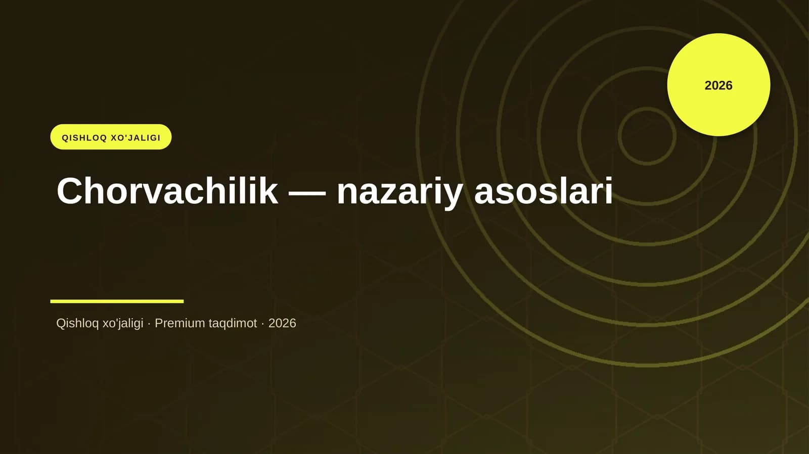 Chorvachilik — nazariy asoslari