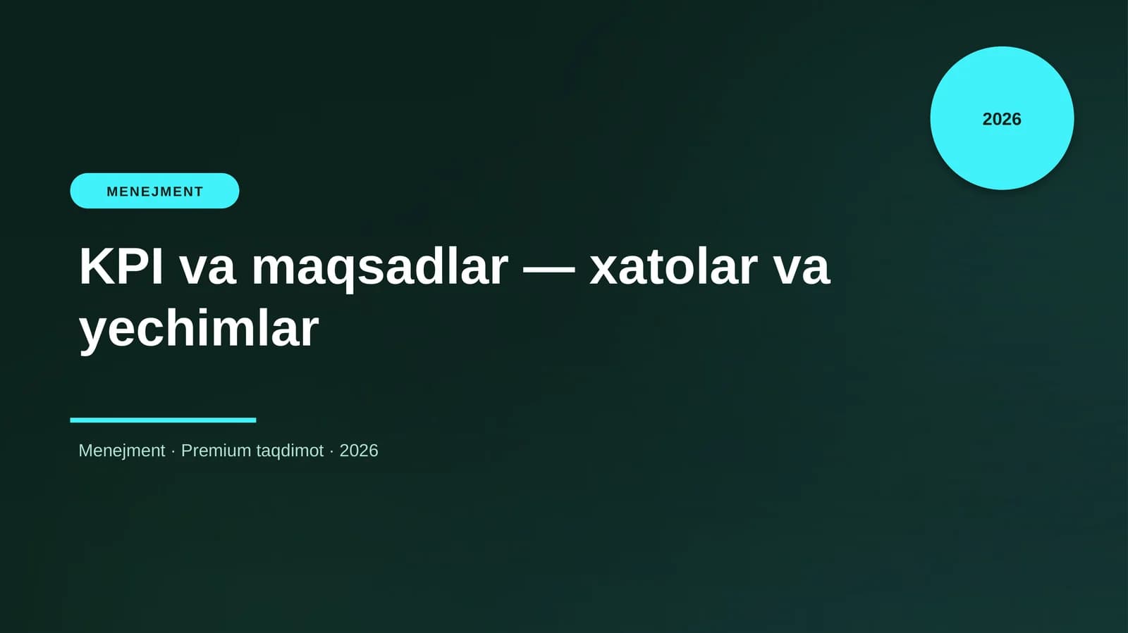 KPI va maqsadlar — xatolar va yechimlar