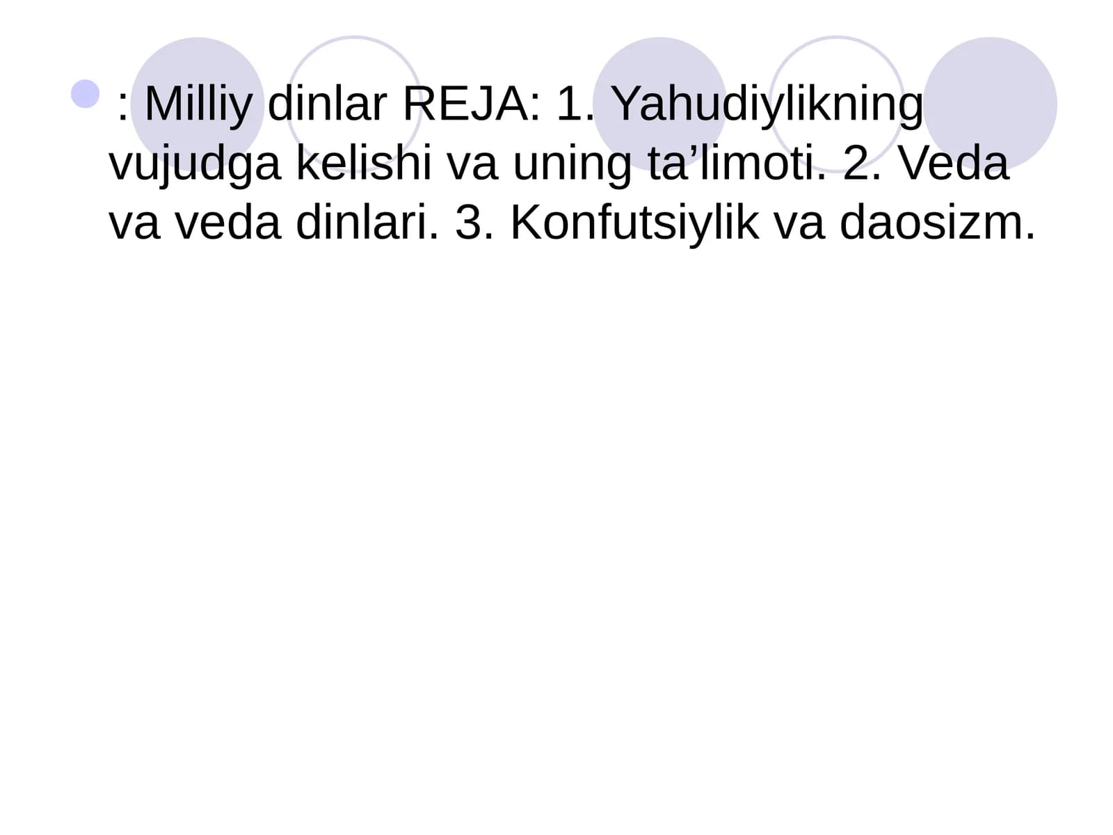 Milliy dinlar REJA