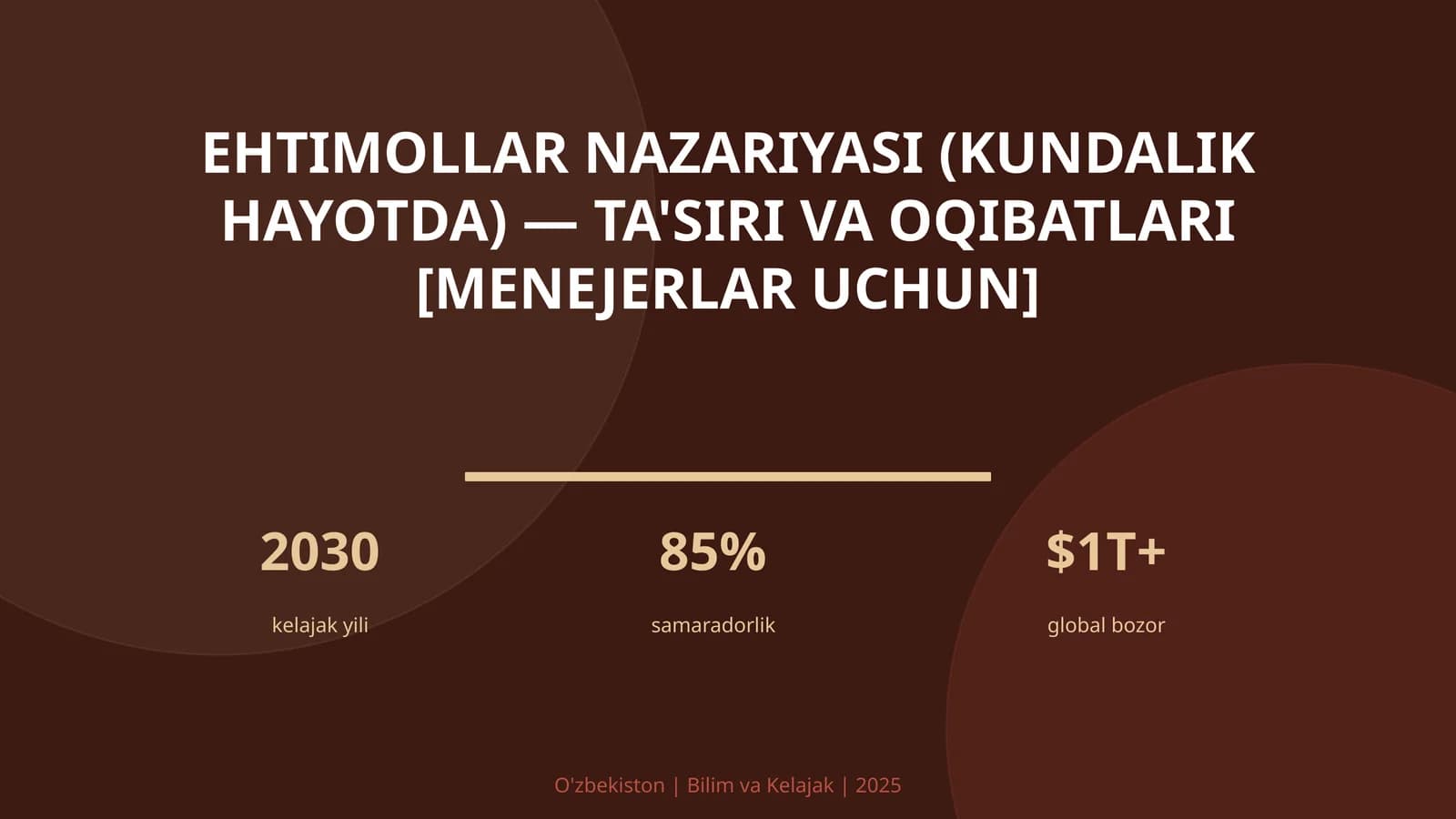 Ehtimollar nazariyasi (kundalik hayotda) — ta'siri va oqibatlari [menejerlar uchun]