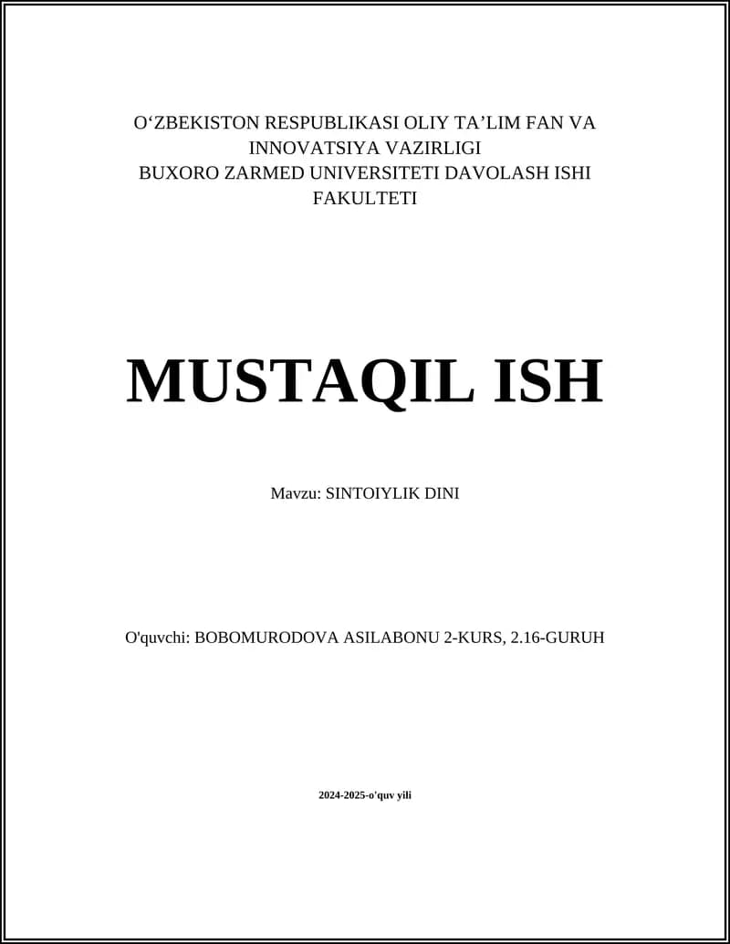 SINTOIYLIK DINI