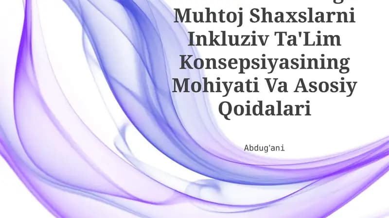 Inkluziv Ta'lim Konsepsiyasi