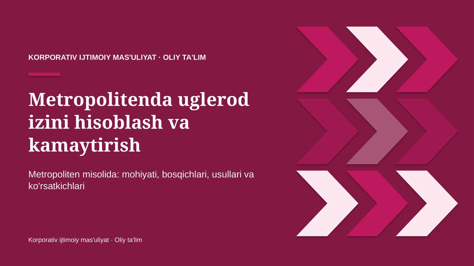 metropolitenda uglerod izini hisoblash va kamaytirish 1491