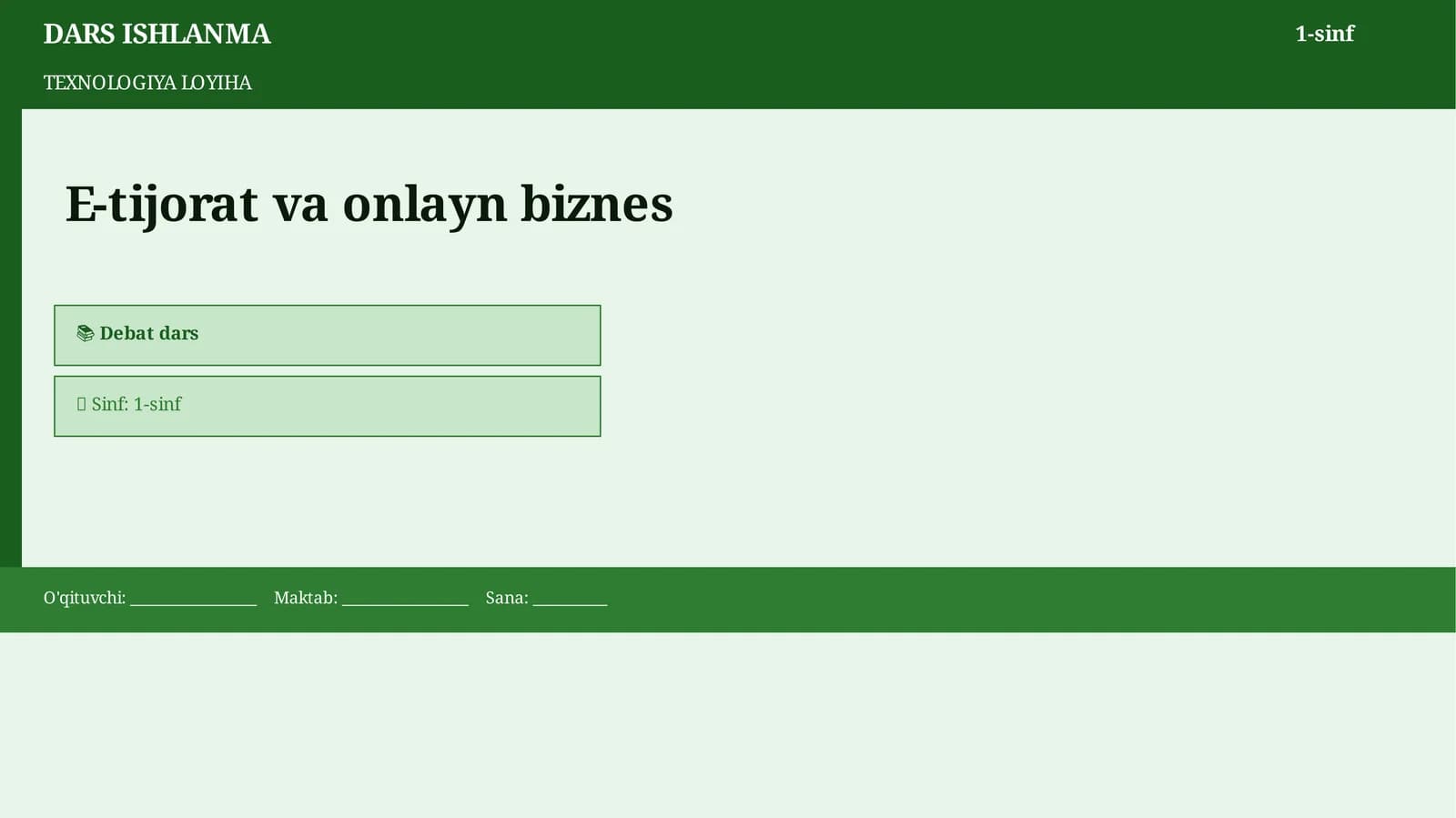 TEXNOLOGIYA LOYIHA