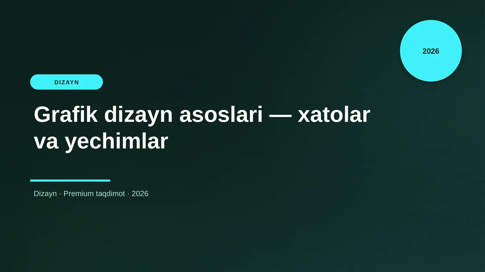 Grafik dizayn asoslari — xatolar va yechimlar