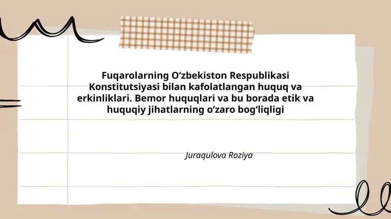 Bemor huquqlari va etik