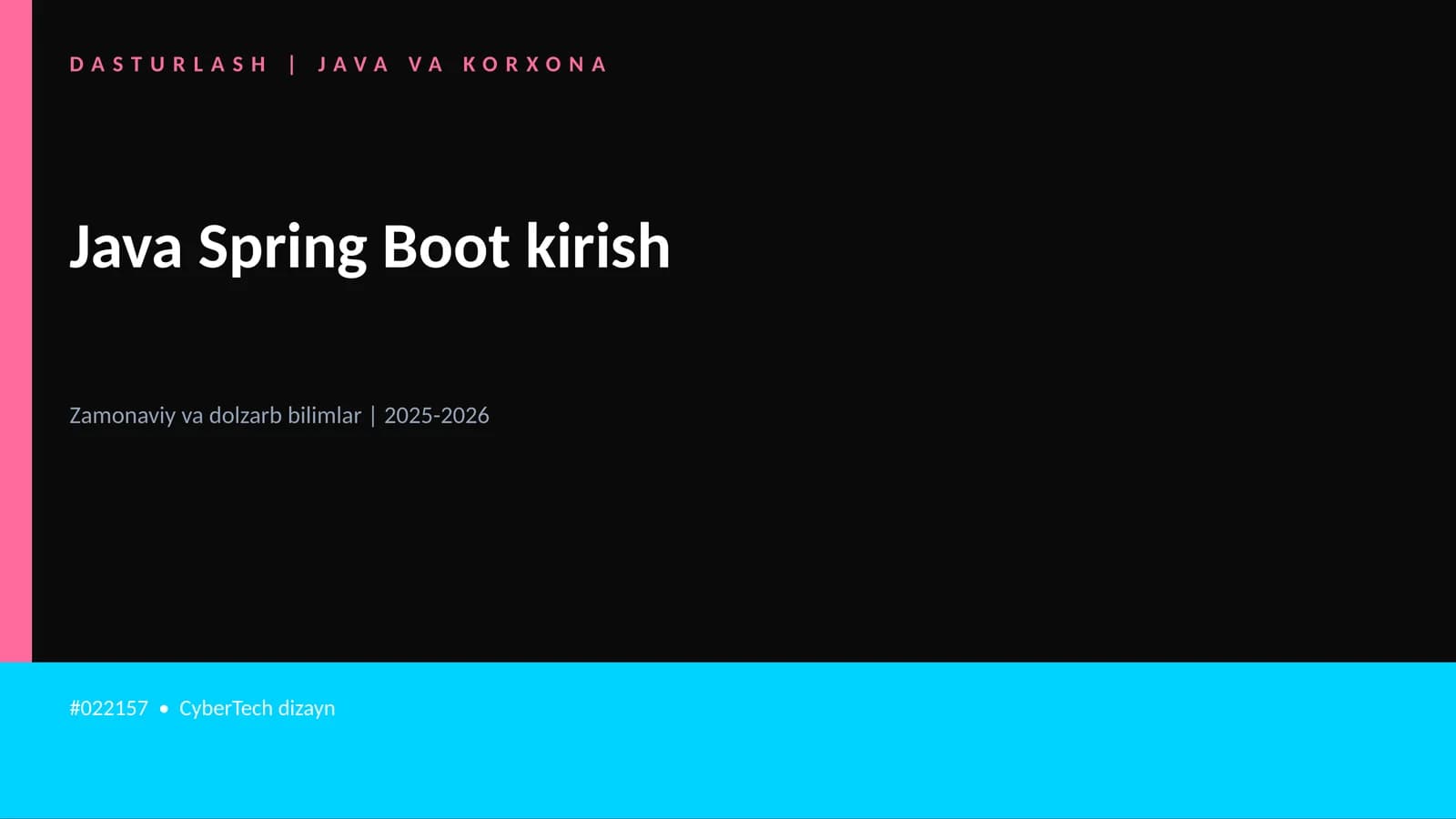 Java Spring Boot kirish