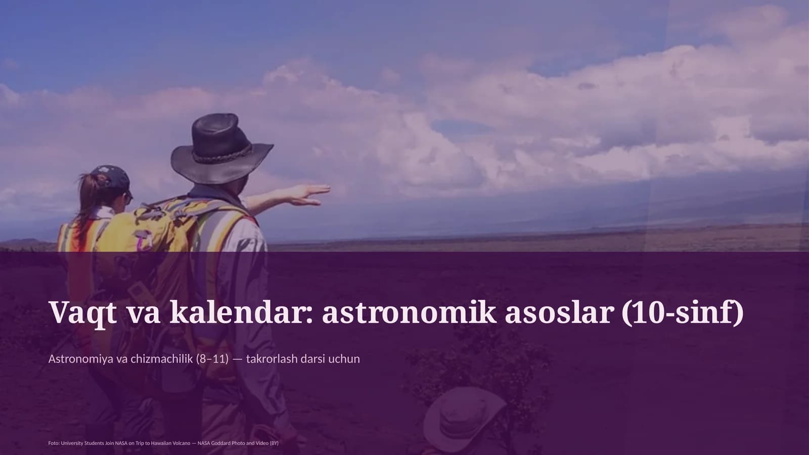 Vaqt va kalendar: astronomik asoslar (10-sinf)