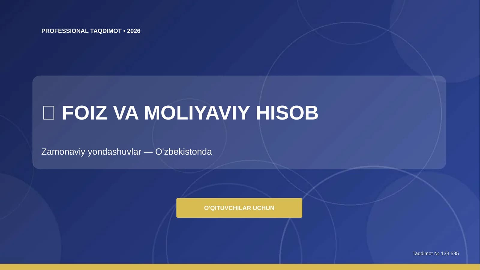FOIZ VA MOLIYAVIY HISOB
